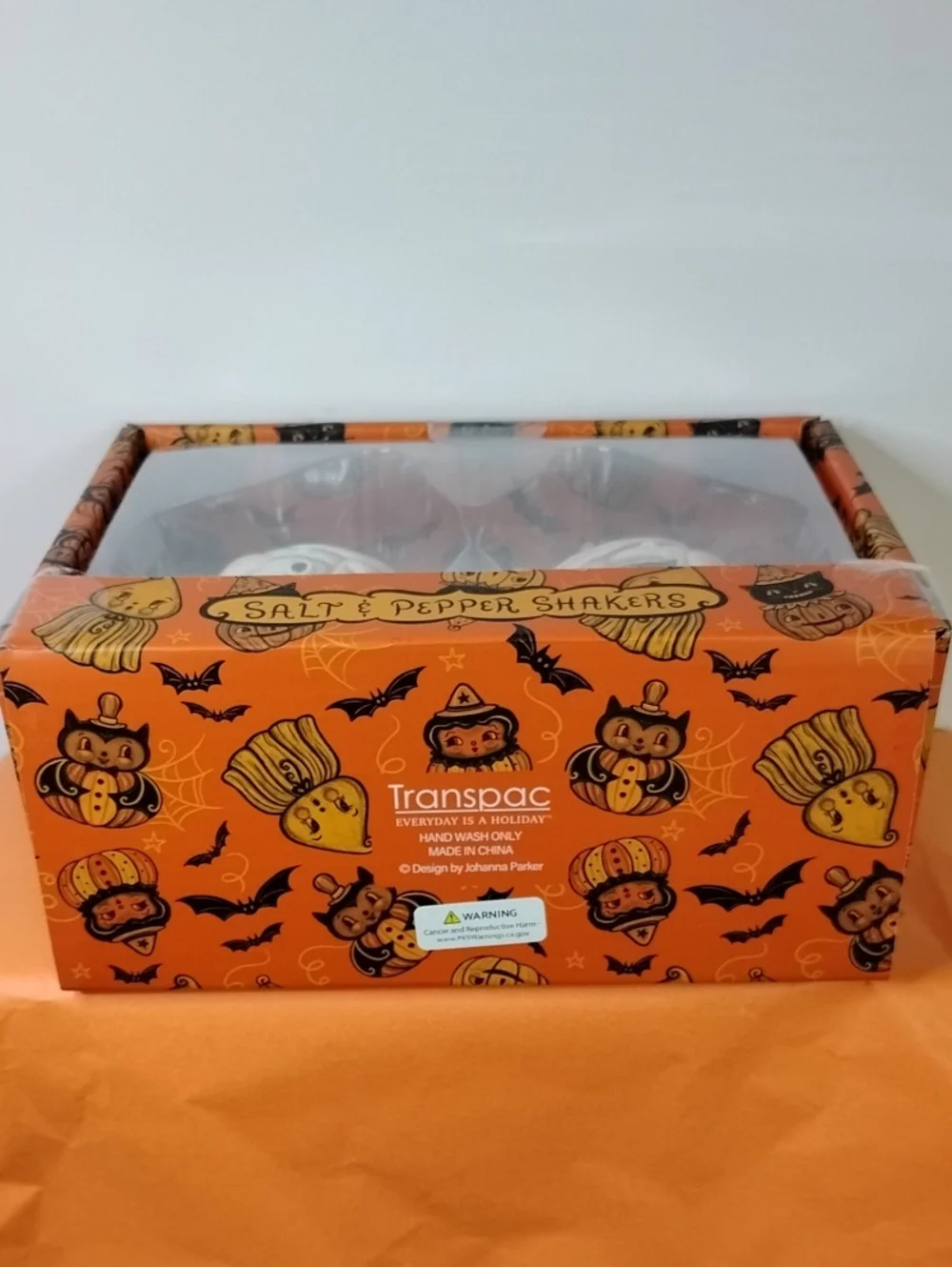 Johanna Parker Halloween Mummy Couple Salt & Pepper Shakers Set New